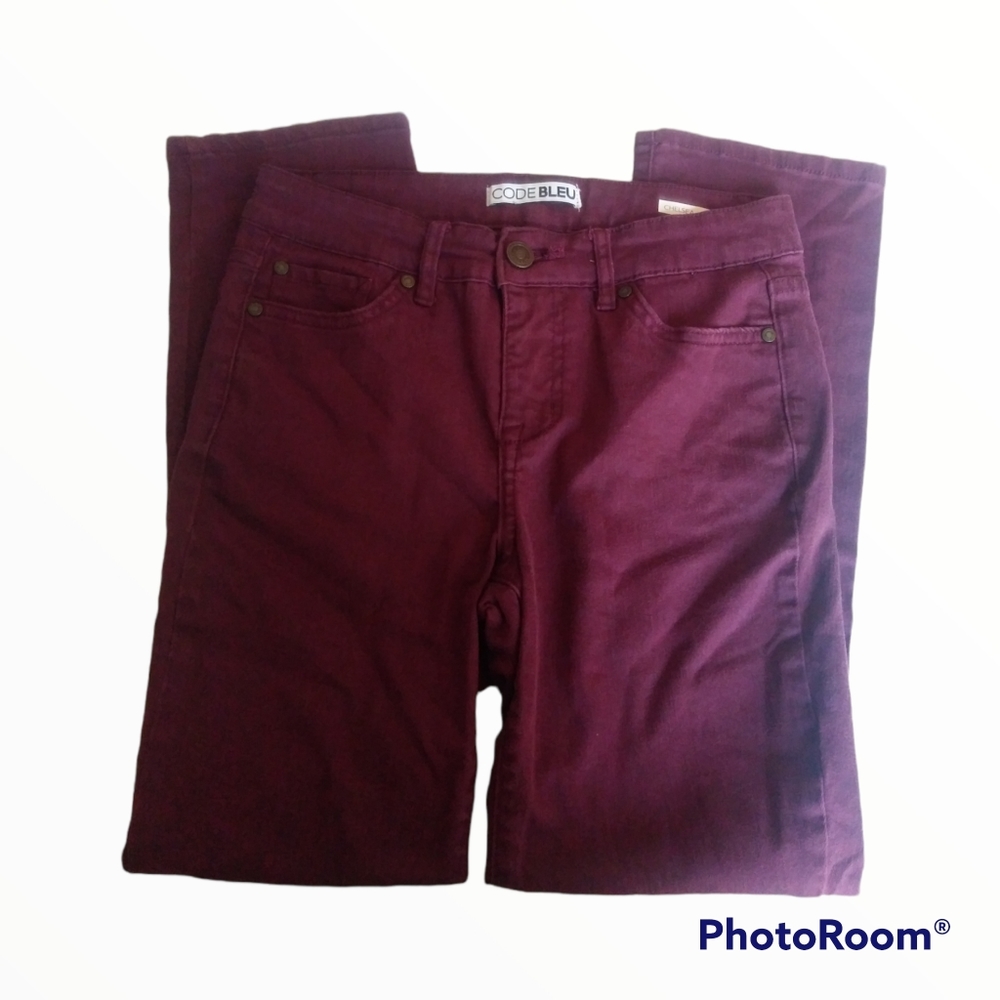 Code Bleu Maroon or Burgundy Jeans Size 4 petites